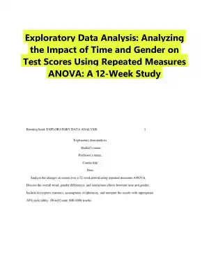 Exploratory Data Analysis: Analyzing the Impact of Time and Gender on Test Scores Using Repeated Measures ANOVA: A 12-Week Study