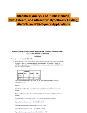Statistical Analysis of Public Opinion, Self-Esteem, and Attraction: Hypothesis Testing, ANOVA, and Chi-Square Applications