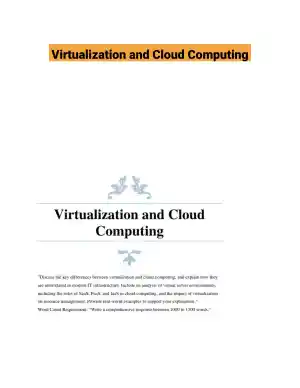 Virtualization and Cloud Computing