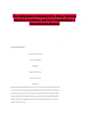 The Implications of Inventory Write-Downs, Financial Reporting Compliance, and Lease Classifications: A Comprehensive Analysis