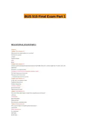 BUS 515 Final Exam Part 1