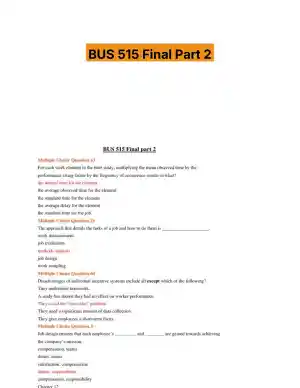 BUS 515 Final Part 2