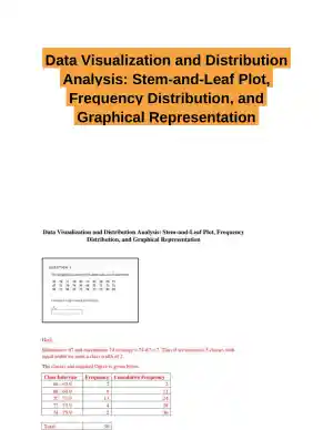 Data Visualization and Distribution Analysis: Stem-and-Leaf Plot, Frequency Distribution, and Graphical Representation