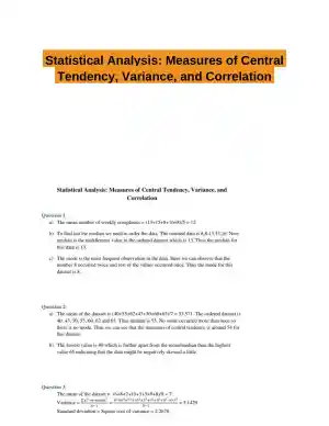 Statistical Analysis: Measures of Central Tendency, Variance, and Correlation