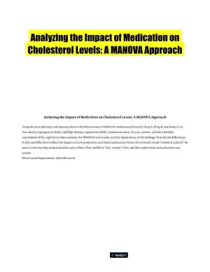 Analyzing the Impact of Medication on Cholesterol Levels: A MANOVA Approach