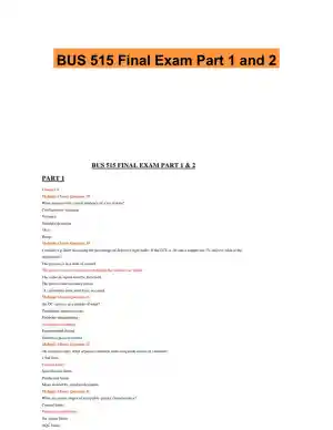 BUS 515 Final Exam Part 1 and 2