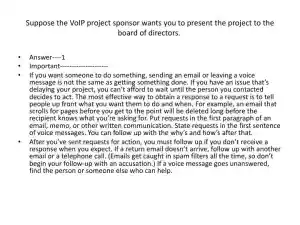 VoIP Project Presentation To The Board Of Directors
