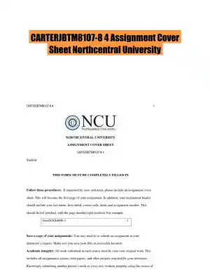 CARTERJBTM8107-8 4 Assignment Cover Sheet Northcentral University