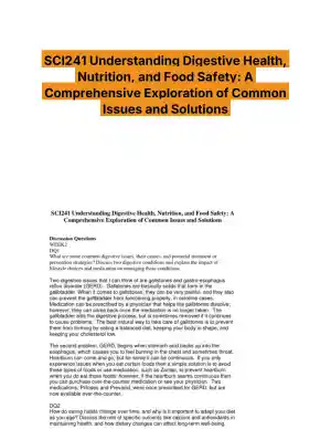 SCI241 Understanding Digestive Health, Nutrition, and Food Safety: A Comprehensive Exploration of Common Issues and Solutions