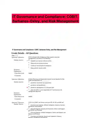 IT Governance and Compliance: COBIT, Sarbanes-Oxley, and Risk Management
