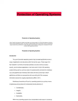 Protection of Operating Systems