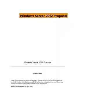 Windows Server 2012 Proposal