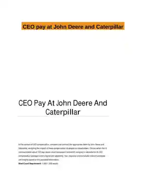 CEO pay at John Deere and Caterpillar