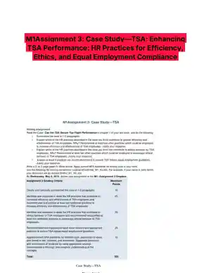 M1Assignment 3: Case Study�TSA: Enhancing TSA Performance: HR Practices for Efficiency, Ethics, and Equal Employment Compliance