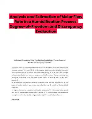 Analysis and Estimation of Molar Flow Rate in a Humidification Process: Degree-of-Freedom and Discrepancy Evaluation