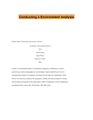 Conducting a Environment Analysis