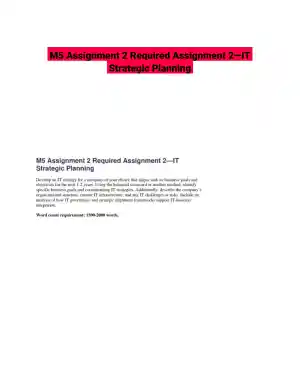 M5 Assignment 2 Required Assignment 2�IT Strategic Planning