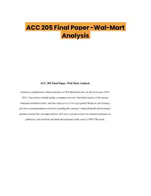 ACC 205 Final Paper -Wal-Mart Analysis