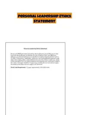 Personal Leadership Ethics Statement