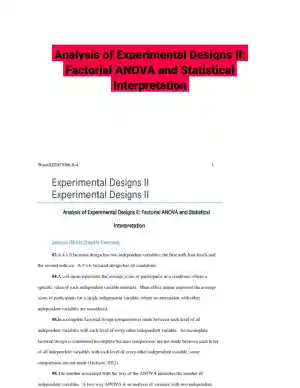 Analysis of Experimental Designs II: Factorial ANOVA and Statistical Interpretation