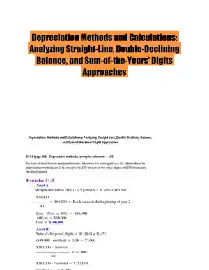 Depreciation Methods and Calculations: Analyzing Straight-Line, Double-Declining Balance, and Sum-of-the-Years' Digits Approaches