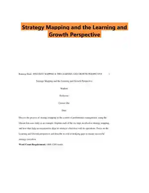 Strategy Mapping and the Learning and Growth Perspective