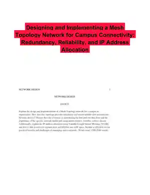 Designing and Implementing a Mesh Topology Network for Campus Connectivity: Redundancy, Reliability, and IP Address Allocation
