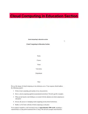Cloud Computing in Education Section