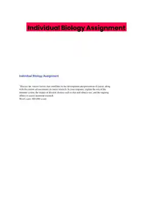 Individual Biology Assignment