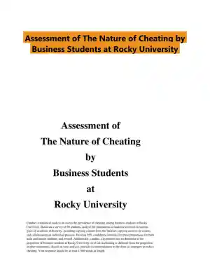 Assessment of The Nature of Cheating by Business Students at Rocky University