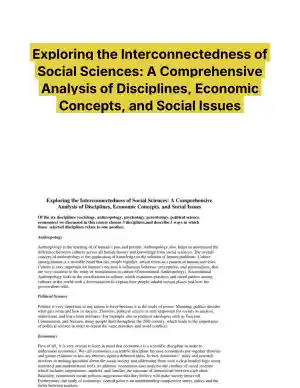 Exploring the Interconnectedness of Social Sciences: A Comprehensive Analysis of Disciplines, Economic Concepts, and Social Issues