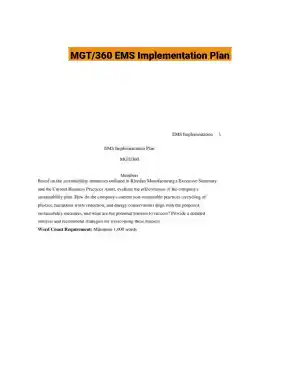 MGT/360 EMS Implementation Plan