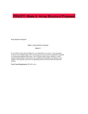 PRG/211 Week 4: Array Structure Proposal