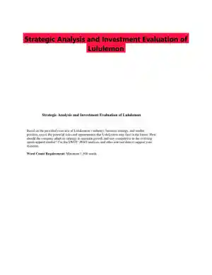 Strategic Analysis and Investment Evaluation of Lululemon