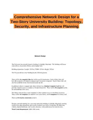 Comprehensive Network Design for a Two-Story University Building: Topology, Security, and Infrastructure Planning