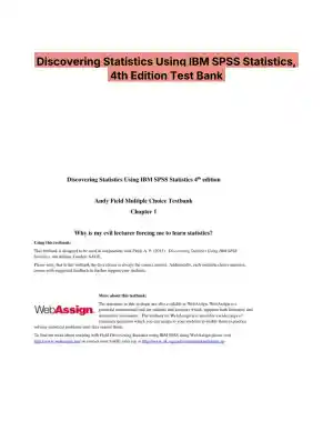 Discovering Statistics Using IBM SPSS Statistics, 4th Edition Test Bank