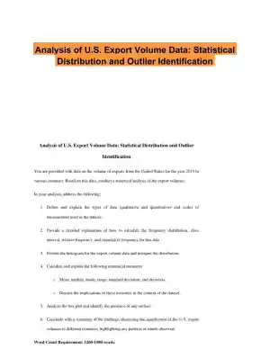 Analysis of U.S. Export Volume Data: Statistical Distribution and Outlier Identification