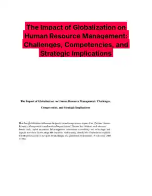 The Impact of Globalization on Human Resource Management: Challenges, Competencies, and Strategic Implications