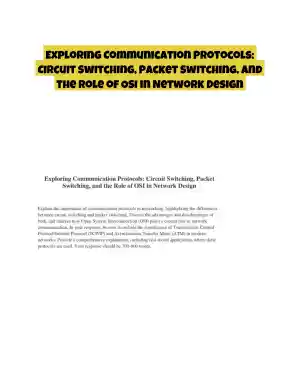 Exploring Communication Protocols: Circuit Switching, Packet Switching, and the Role of OSI in Network Design