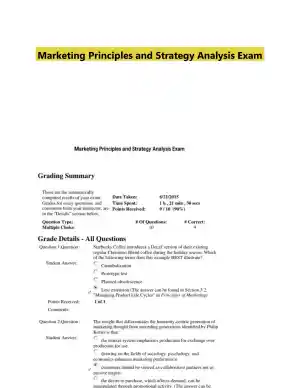 Marketing Principles and Strategy Analysis Exam