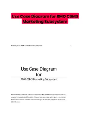 Use Case Diagram for RMO CSMS Marketing Subsystem