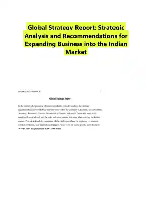 Global Strategy Report: Strategic Analysis and Recommendations for Expanding Business into the Indian Market