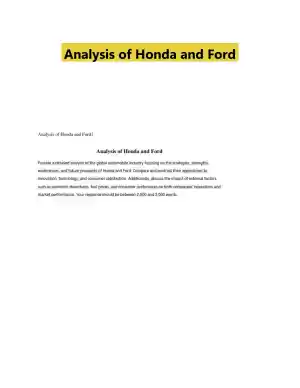 Analysis of Honda and Ford