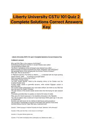 Liberty University CSTU 101 Quiz 2 Complete Solutions Correct Answers Key