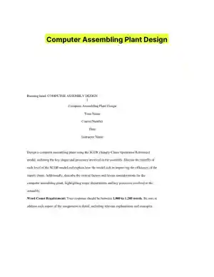 Computer Assembling Plant Design