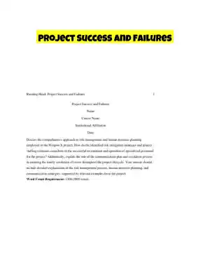 Project Success and Failures