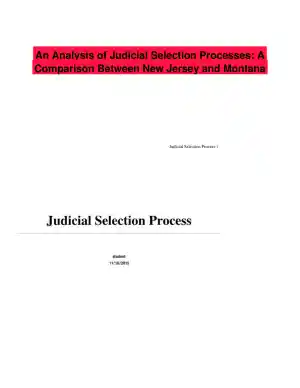 An Analysis of Judicial Selection Processes: A Comparison Between New Jersey and Montana