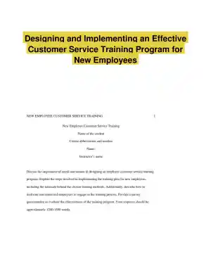 Designing and Implementing an Effective Customer Service Training Program for New Employees