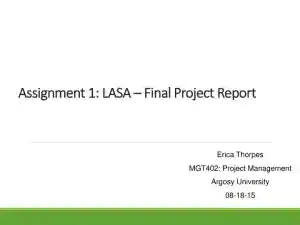Assignment 1: LASA � Final Project Report