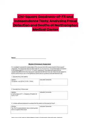 Chi-Square Goodness-of-Fit and Independence Tests: Analyzing Fraud Detection and Deaths at Northampton Medical Center